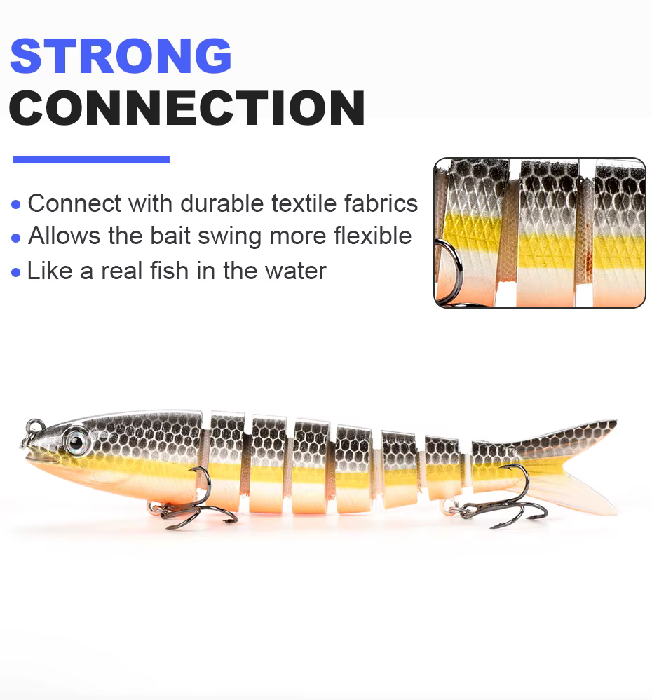 Crankbait articulado wobbler hundimiento 100-135mm 8 segmentos - imagen 5