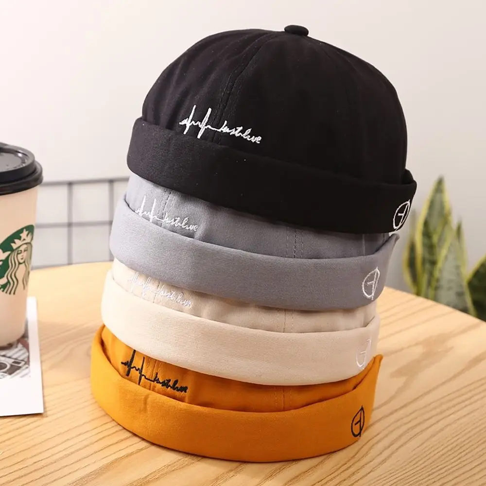 Gorra Docker de algodón con letras urbanas unisex, color liso - imagen 3