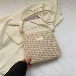 Bolso bandolera de paja retro de verano para mujer – playa