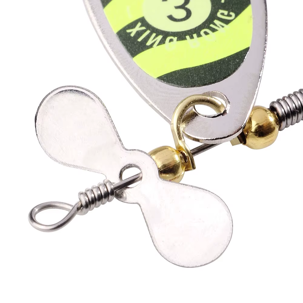 Señuelo Giratorio Metal – Triple pluma para lucio, muskie y zander - imagen 3