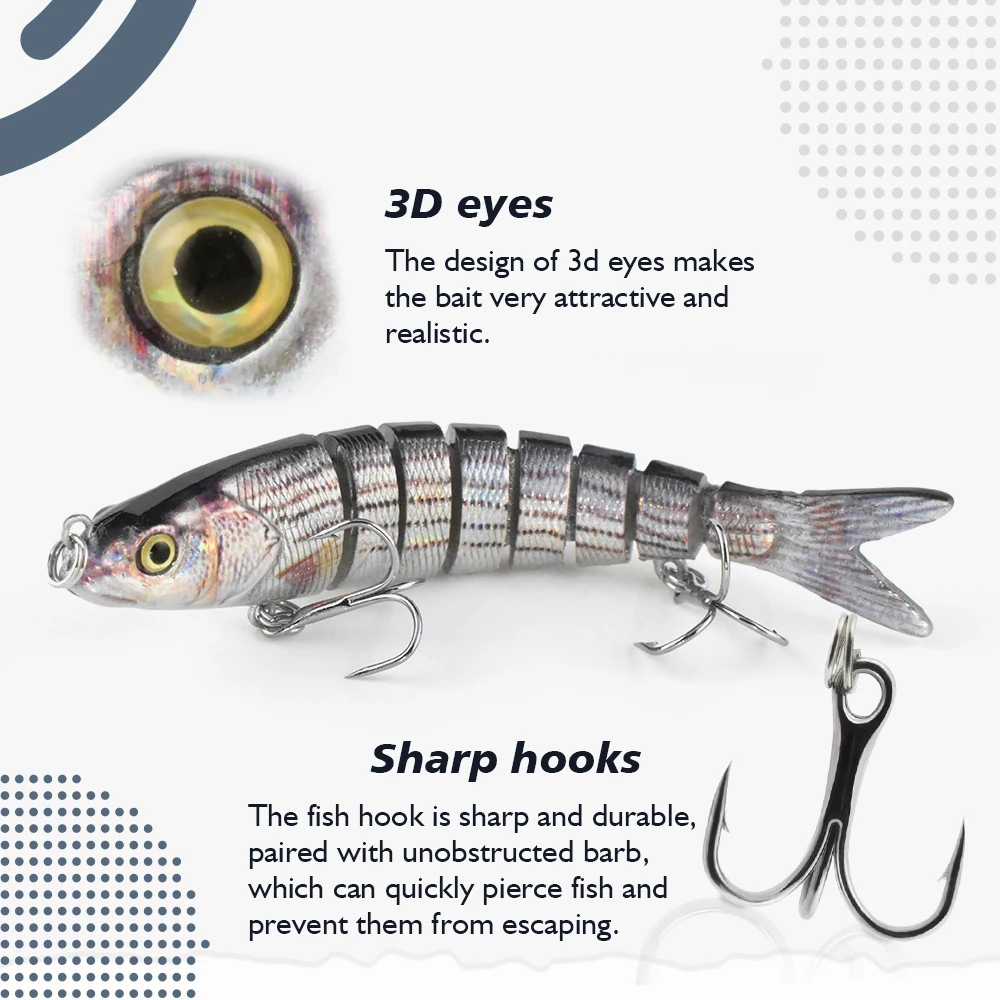 Señuelo Minnow duro ABS hundimiento multiarticulado tallado a mano - imagen 3