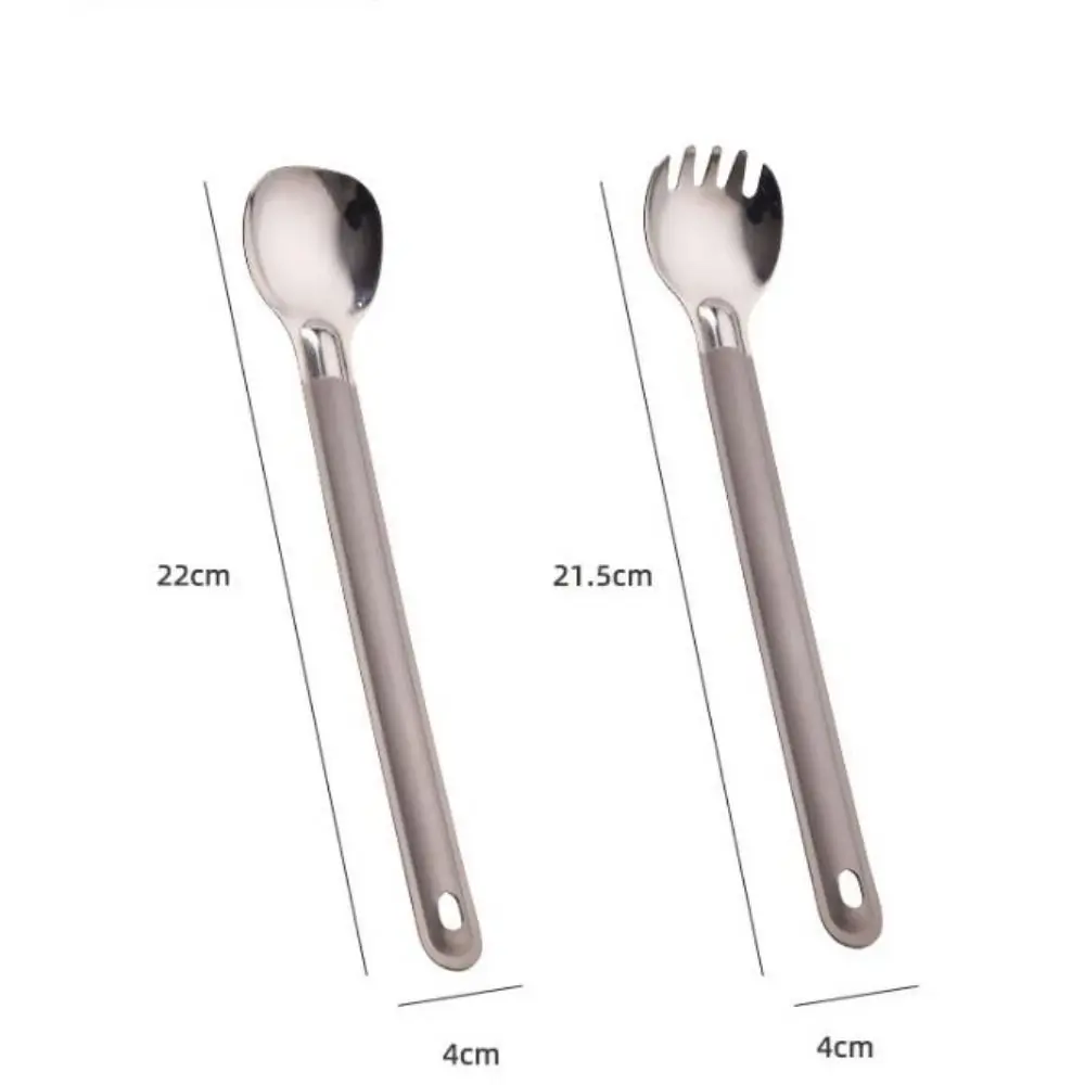 Cubiertos de titanio portátiles para camping