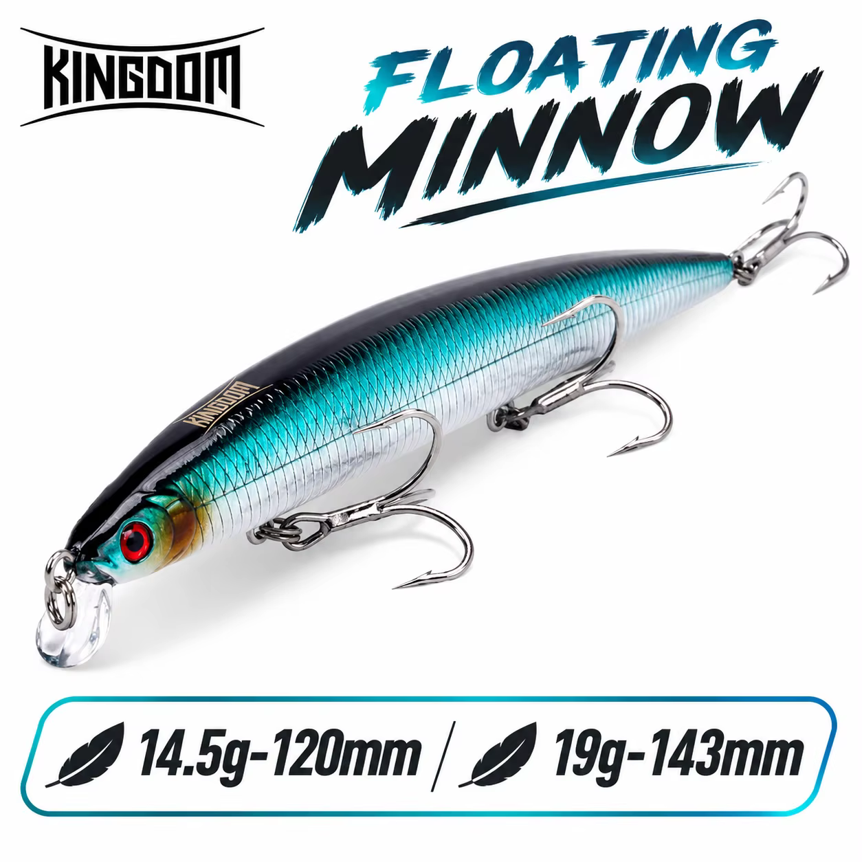 Swimbait flotante Kingdom 120mm agua salada - imagen 5