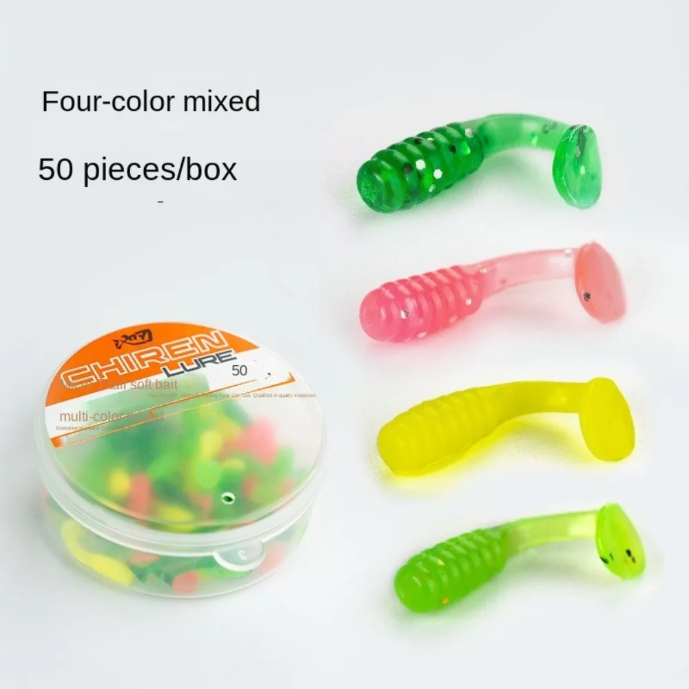 Señuelos minnow jig de vinilo blando cola en T, colores surtidos