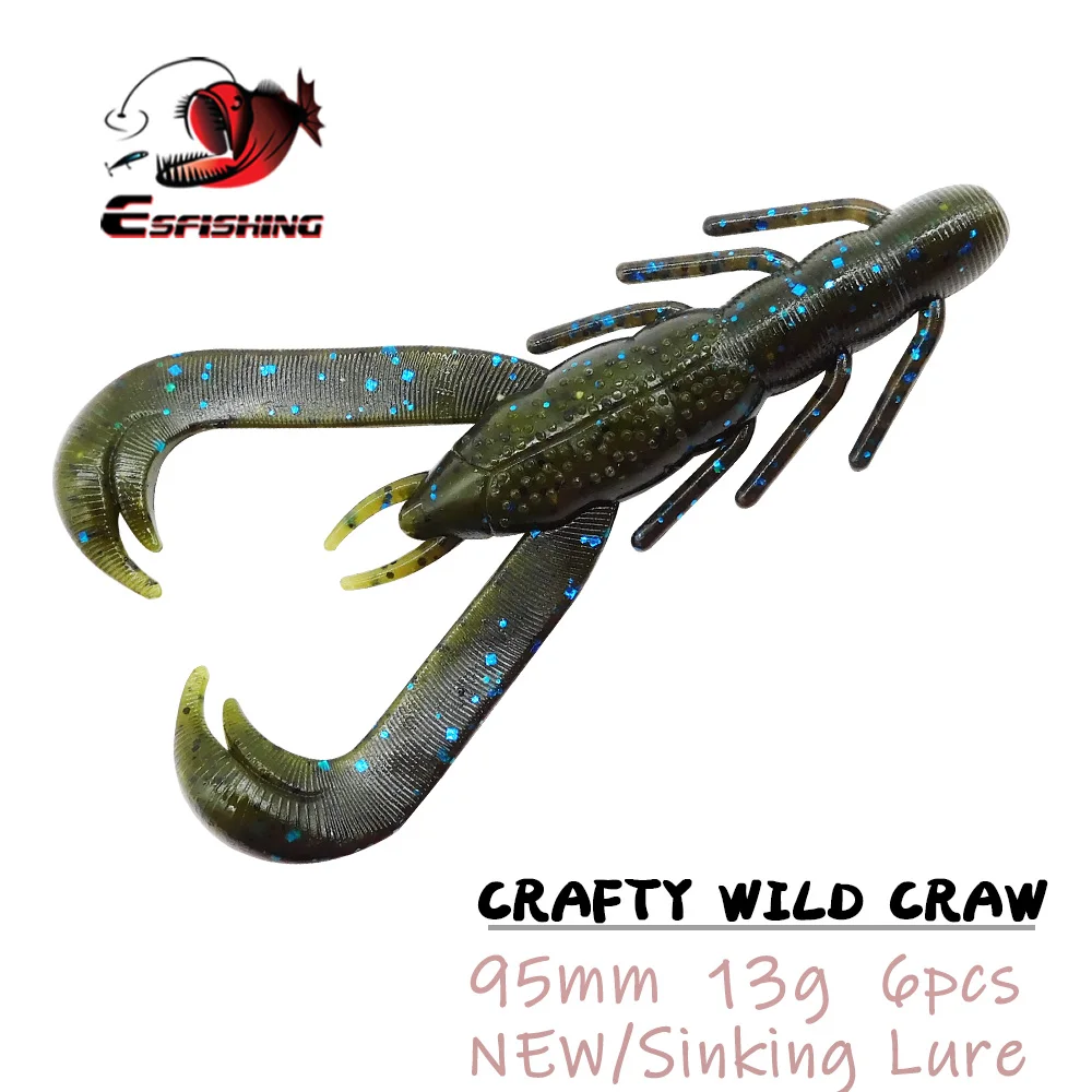 Señuelo de silicona ESFISHING Wild Craw – Cebo lubina y perca