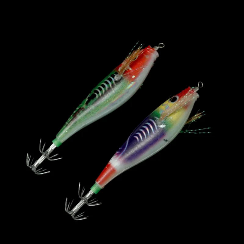 BRAVMACK jig luminoso arcoíris laser glow para calamar en agua salada - imagen 3