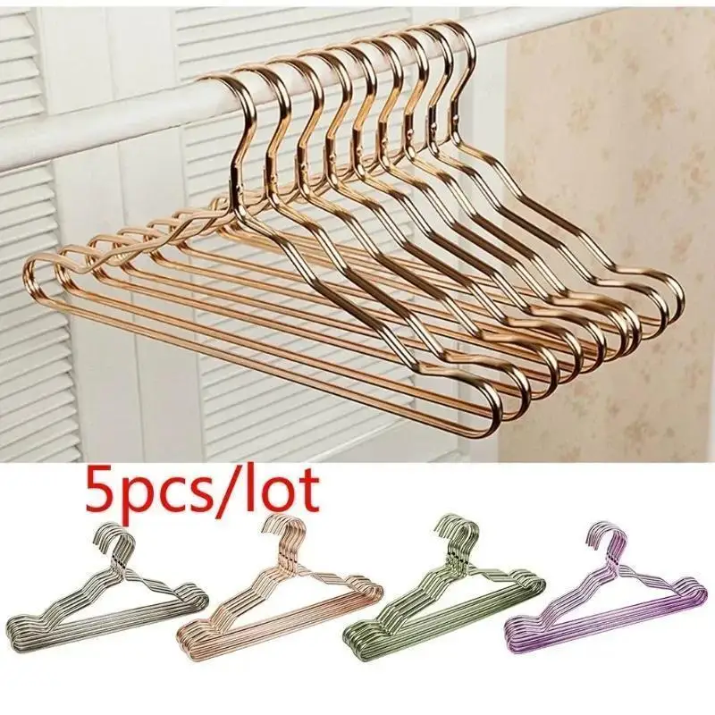 Perchas de aluminio antideslizantes metalizadas engrosadas para ropa - imagen 4