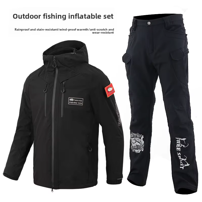 Chaqueta de pesca de invierno dos piezas impermeable extraíble