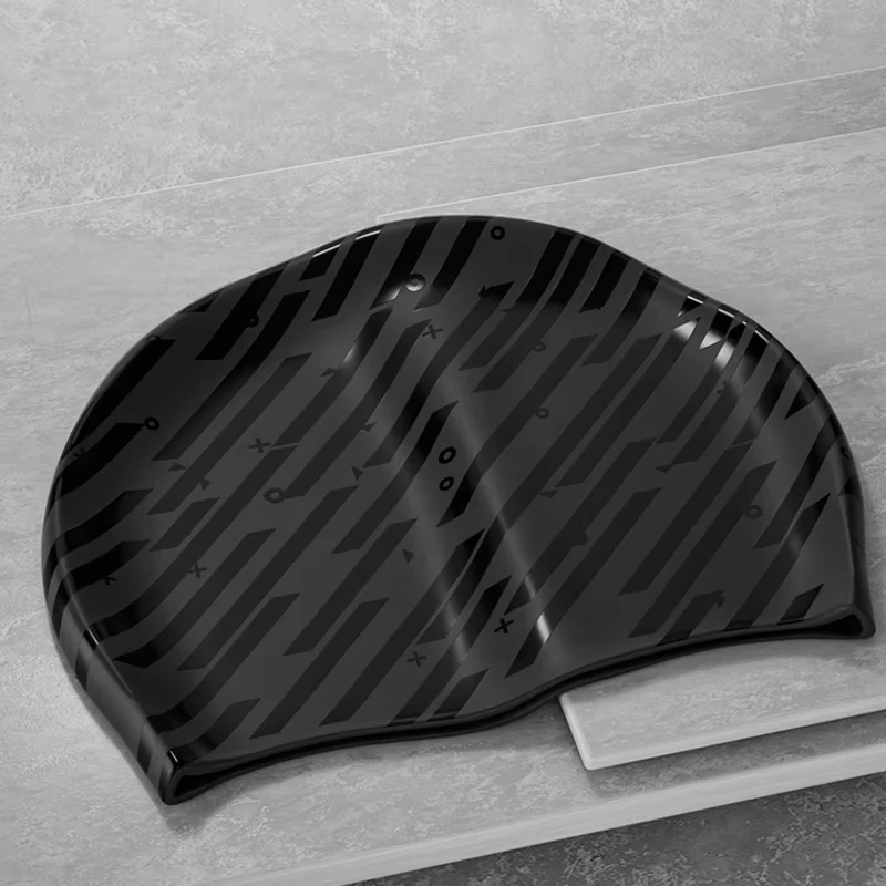 Gorro de natación silicone impermeable - Alta elasticidad resistente para hombre - imagen 3