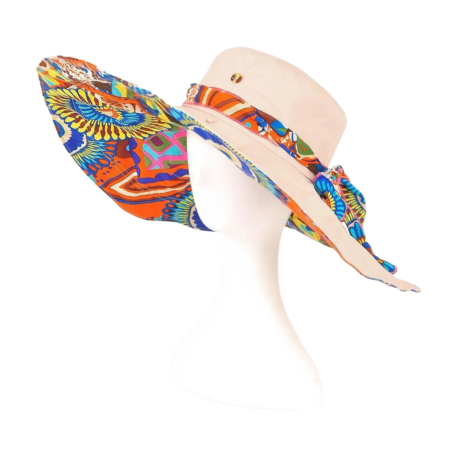 Sombrero de ala ancha para mujer en uso exterior