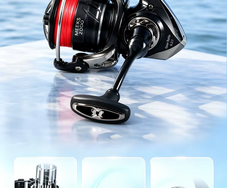 Escena de pesca con carrete spinning