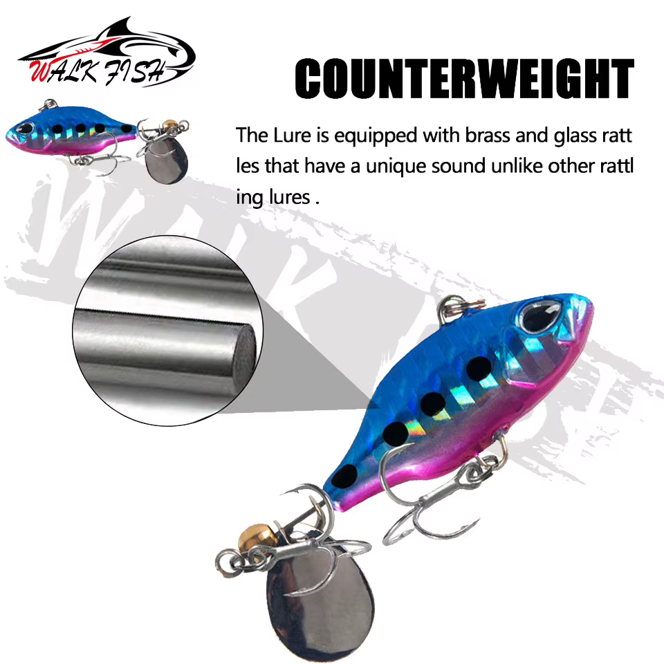 WALK FISH Vibrador VIB – Señuelo con cuchara giratoria y anzuelos - imagen 5