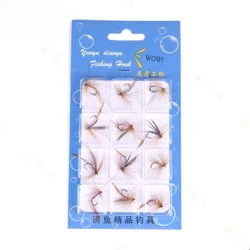 Anzuelos de mosca fluorescentes con pluma para imitar mosquito