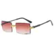 Gafas de sol sin montura con filtro UV Trendy de estilo rectangular - imagen 2