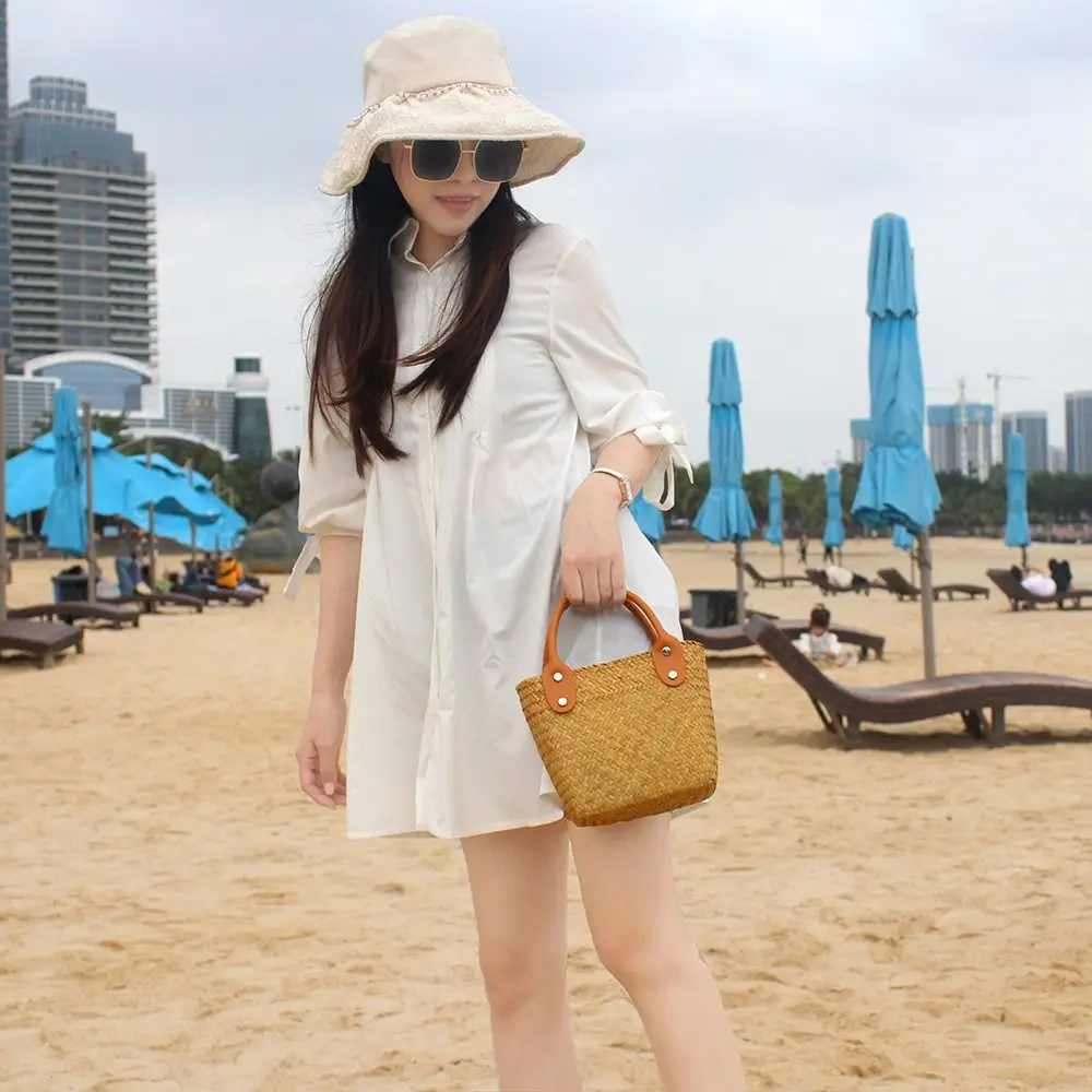 Bolso tote ratán tejido a mano verano, gran capacidad - imagen 4