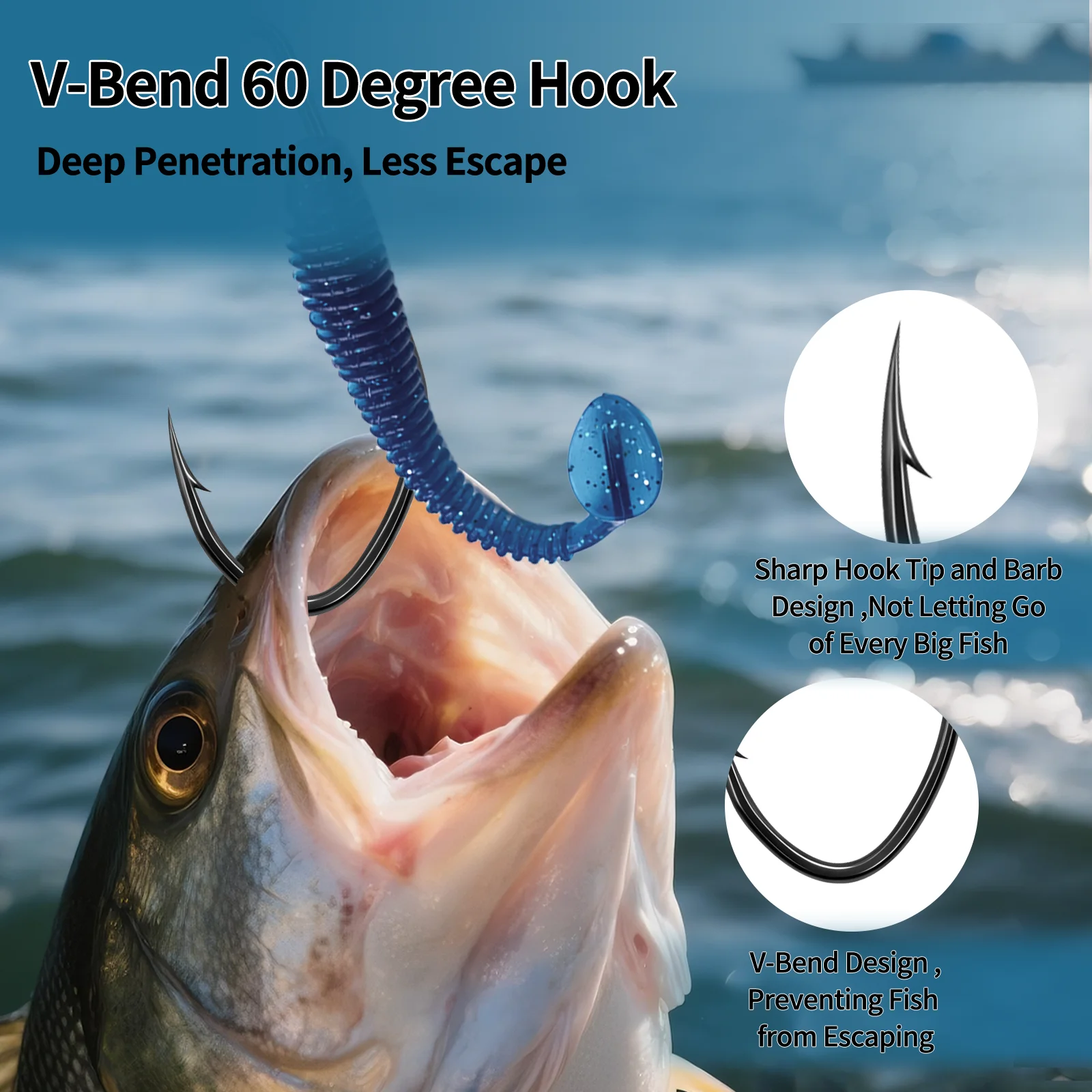 Anzuelos Aberdeen vástago largo 60 grados – para crappie y panfish - imagen 5