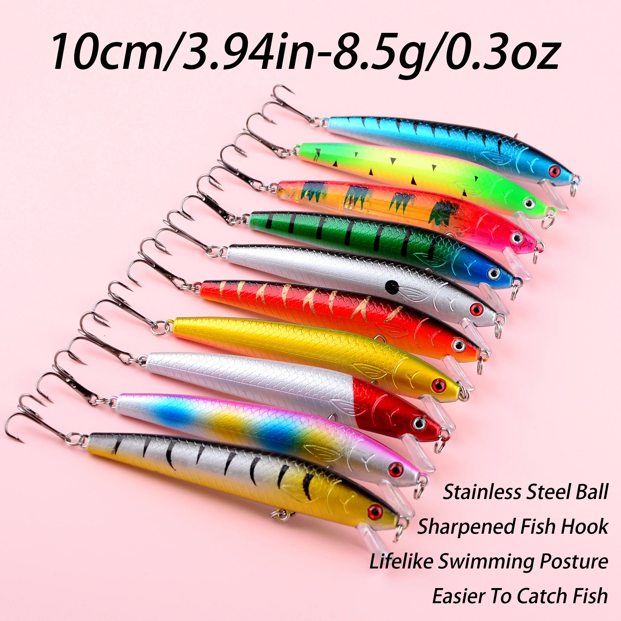 Wobbler Minnow flotante para lubina y carpa, señuelo realista
