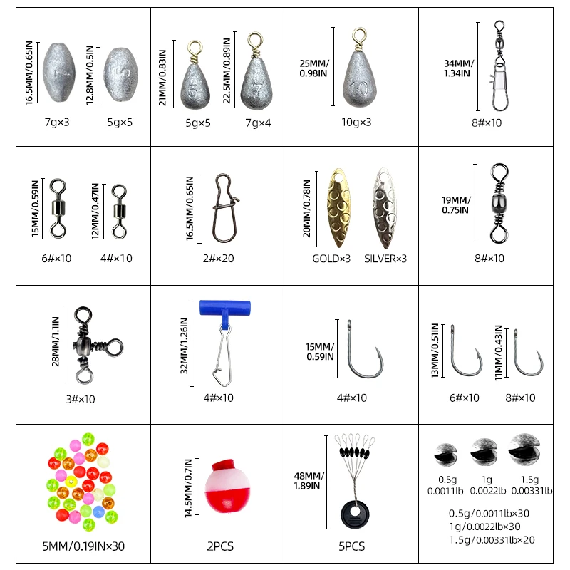 Kit de pesca ShareShark con anzuelos, anillas giratorias y plomos - imagen 2