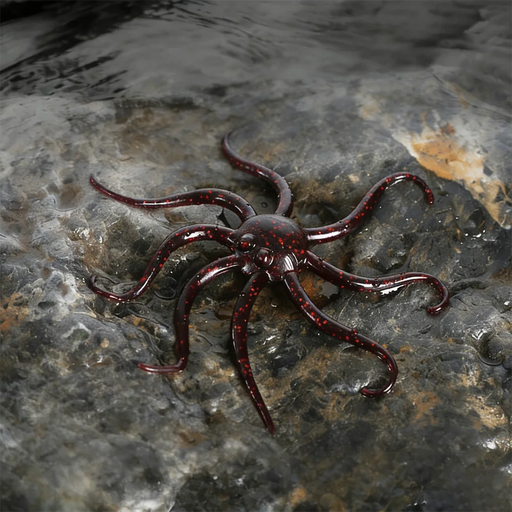 Vista final del señuelo Thornsline Octopus mostrando su perfil completo