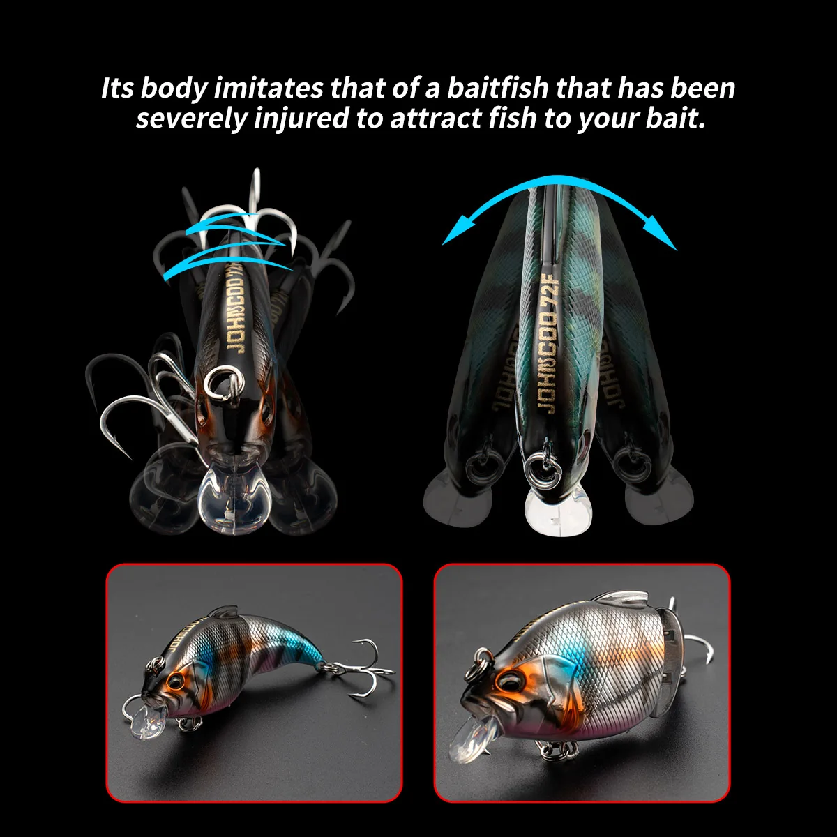 Señuelo articulado Johncoo Swimbait cebo duro realista con anzuelos - imagen 3
