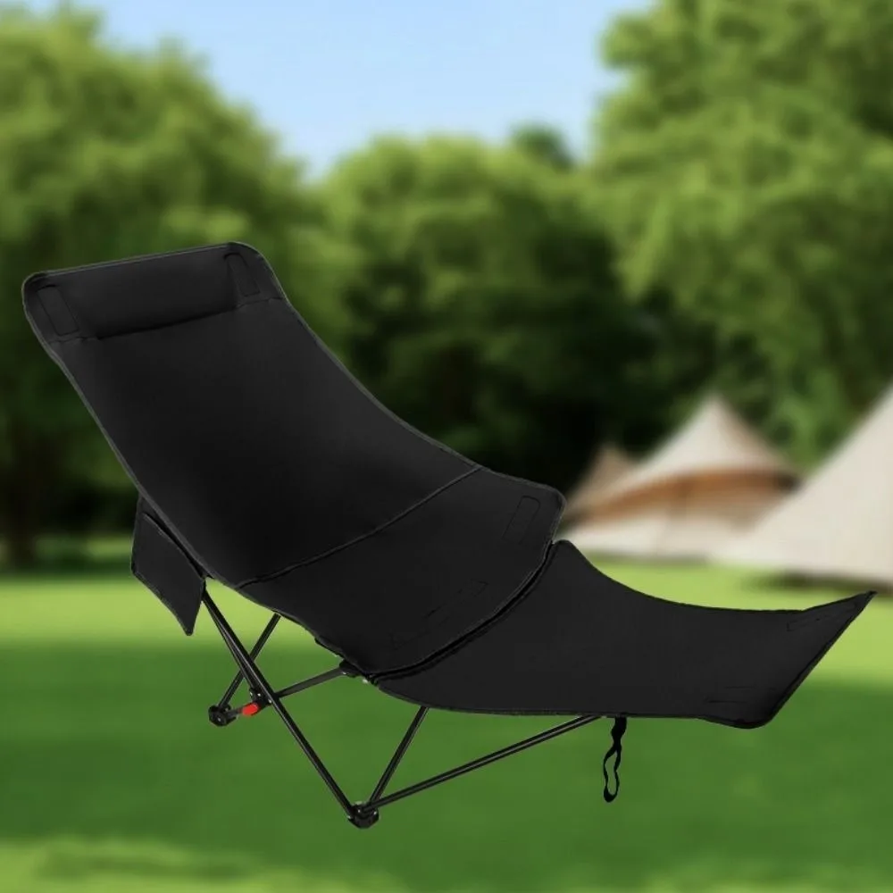 Silla de pesca plegable ajustable con reposapiés y respaldo - imagen 2