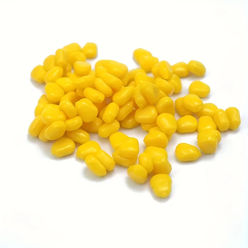 Señuelos de pesca de maíz artificiales en color amarillo