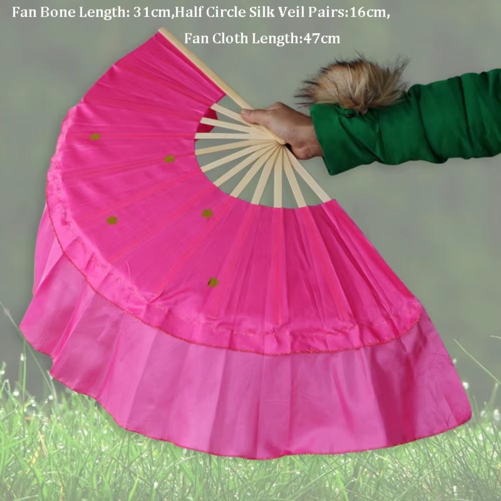 Abanico chino de bambú colorido para danza del vientre