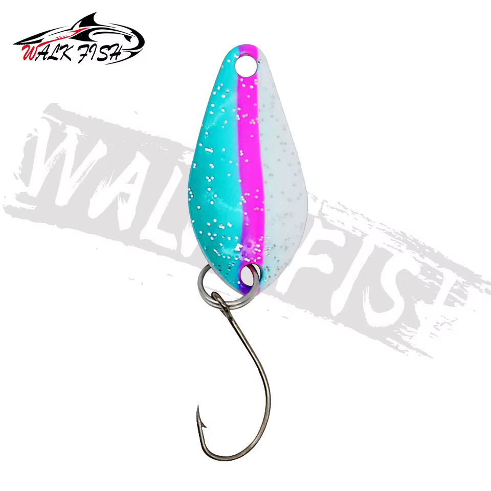 WALK FISH Cebo cuchara trucha, señuelo metálico con un solo gancho