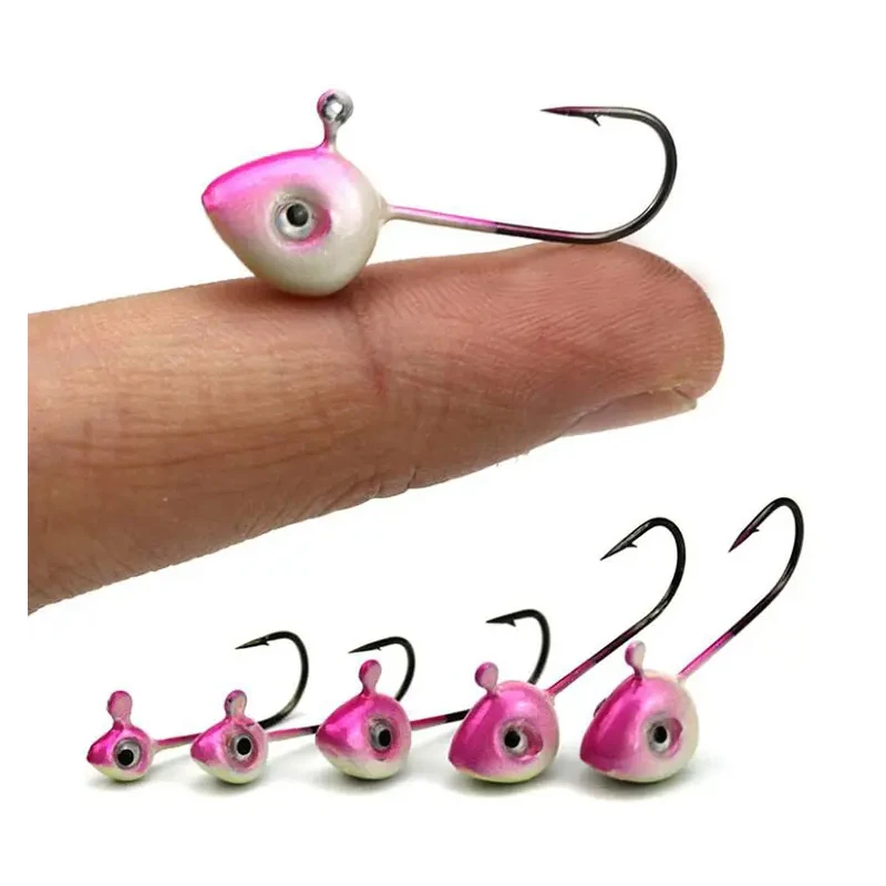 WEIHE Anzuelos Jig Head en forma de pez – Acero al carbono