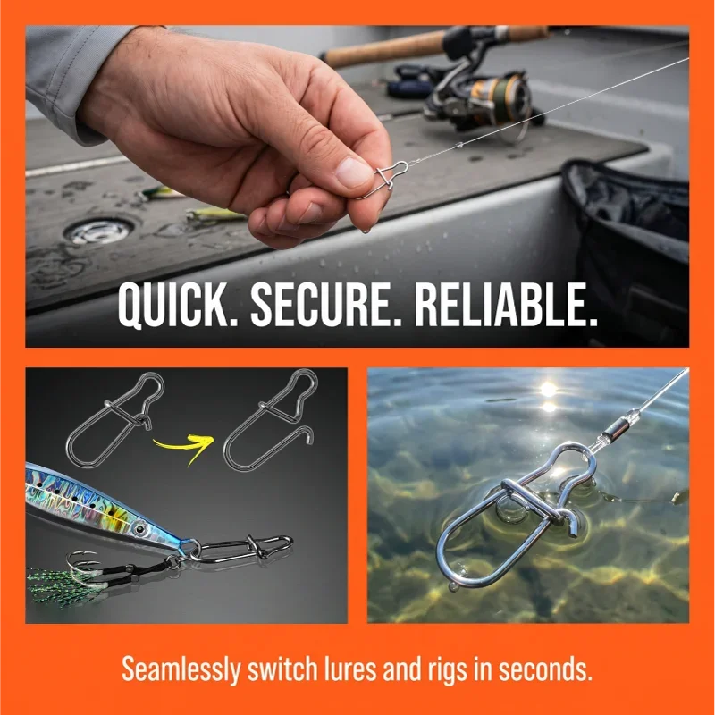 Conectores listos para montar en equipo de pesca