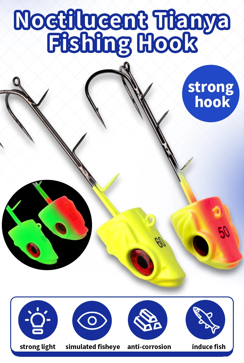 Kawa anzuelo de pesca Tianya cabezal de jigging vista frontal