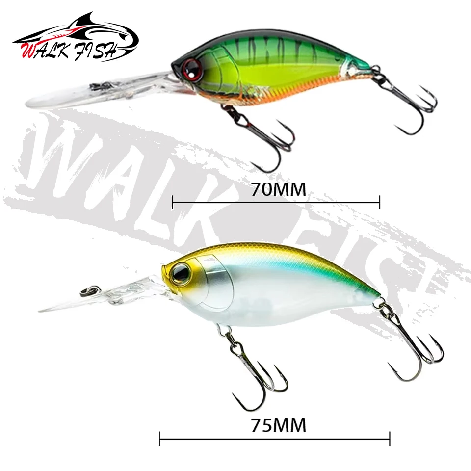 WALK FISH Señuelo crank flotante 70-75 mm para mar y trucha