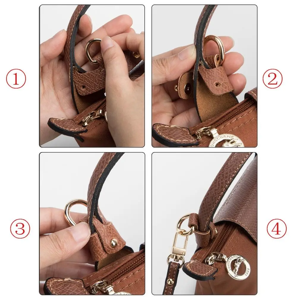 Longchamp Correa de cuero genuino bandolera sin perforaciones - imagen 2