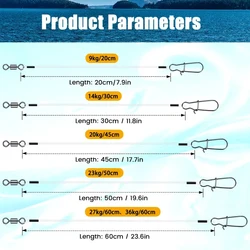 Líneas para lubina de fluorocarbono con anzuelo giratorio