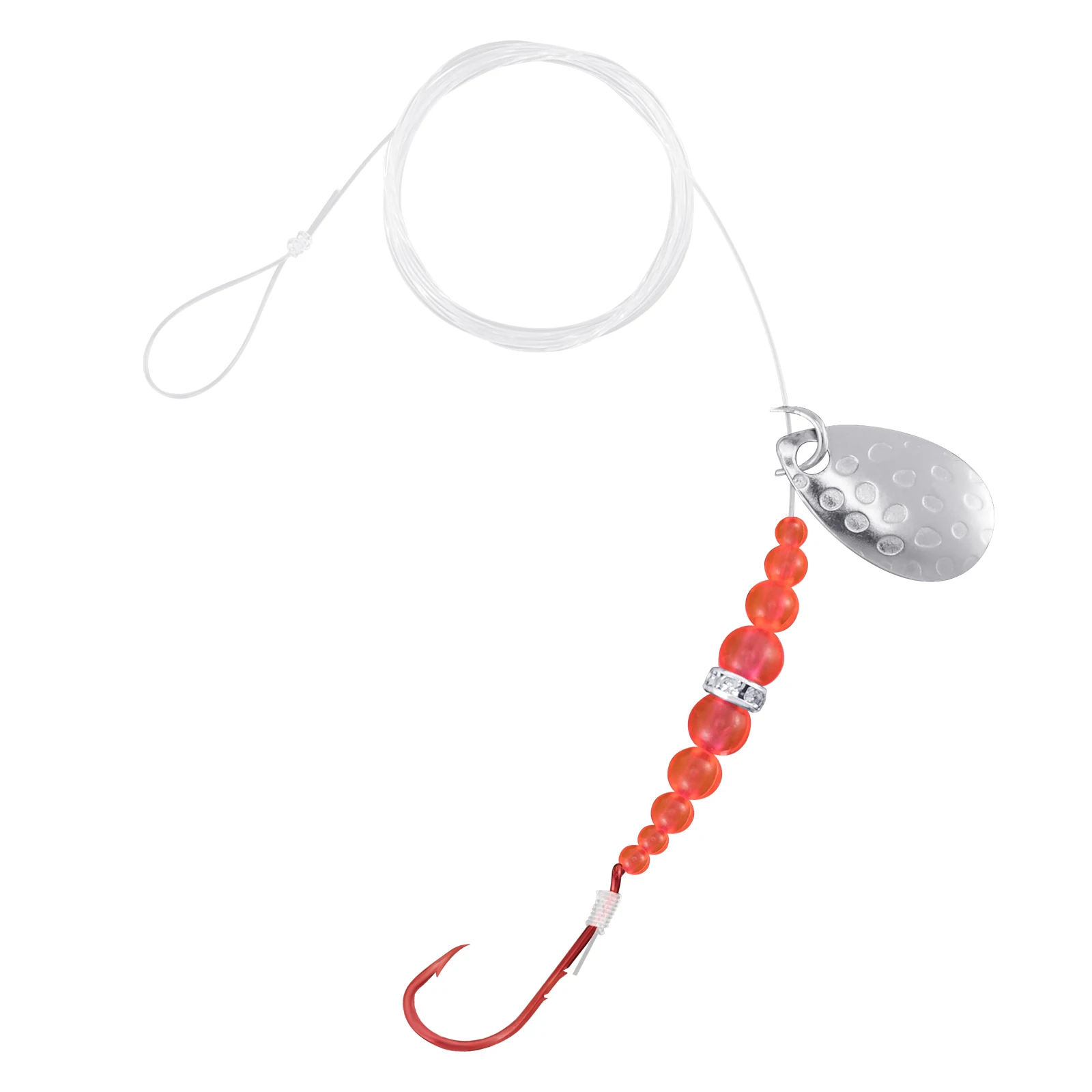 Walleye Rig con hoja Indiana y cuentas rosas