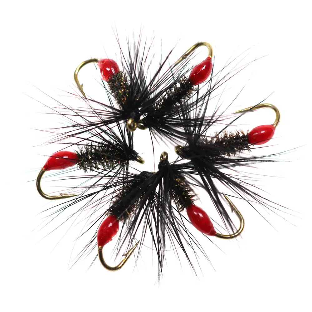 Wifreo Mosca Hormiga Roja con hackle de acero para lubina y trucha - imagen 4