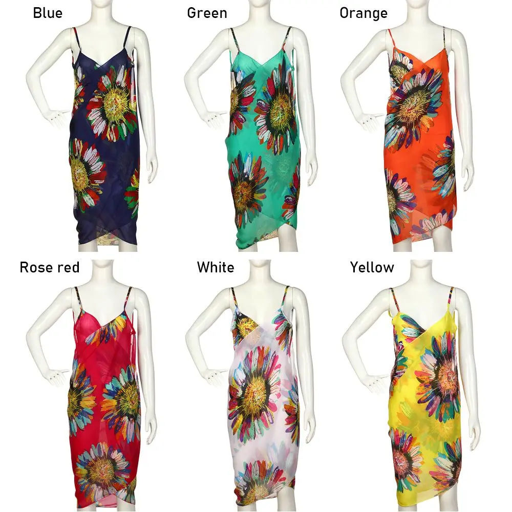 Vestido cubre bikini sin espalda con falda y tirantes Summer Beach