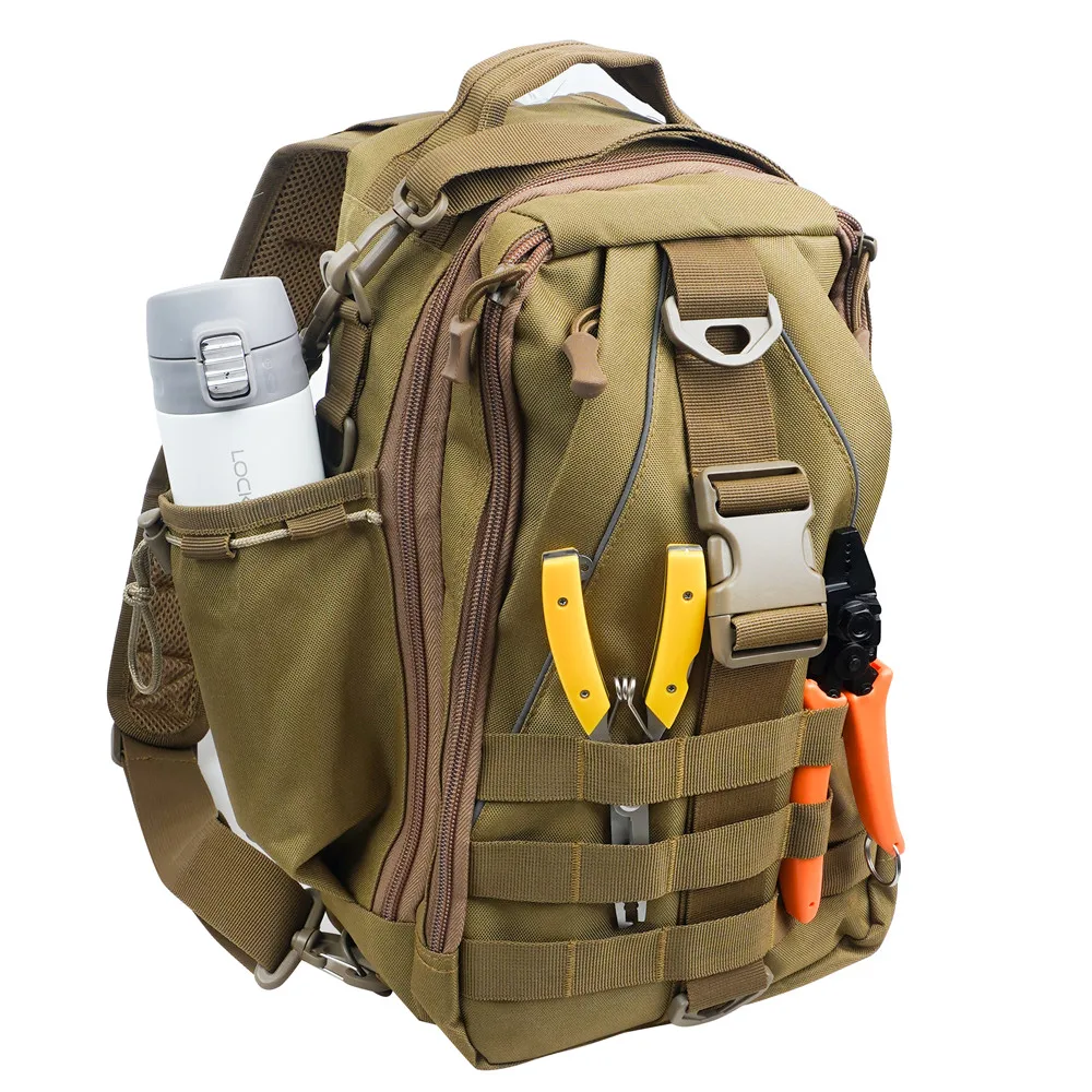 Mochila portacañas impermeable para pesca a mosca ligera y cómoda