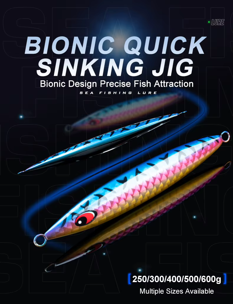 TEASER J116 con diseño de mariposa metálica para jigging