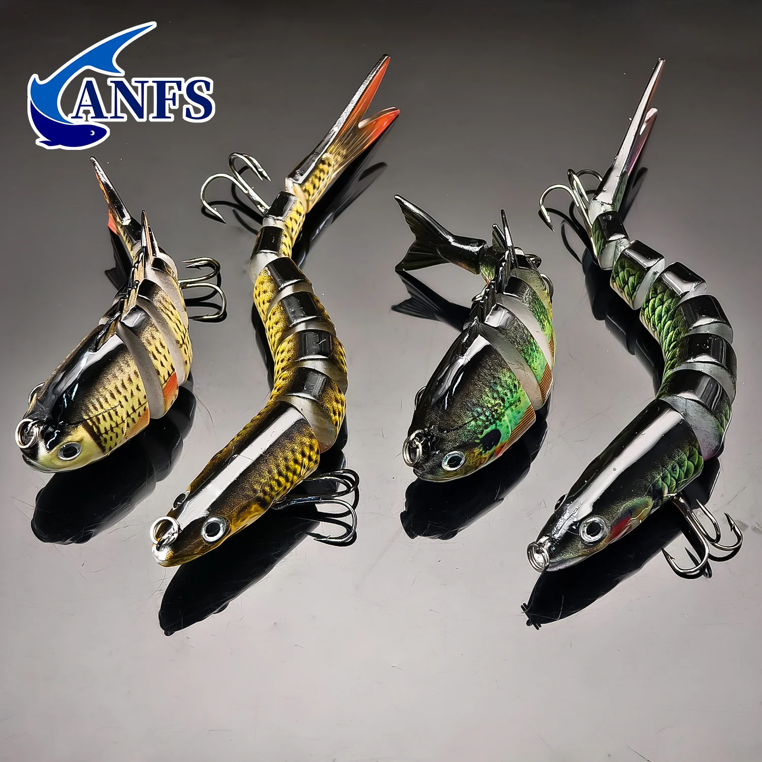 Señuelo de pesca ANFS biónico multisección vista lateral