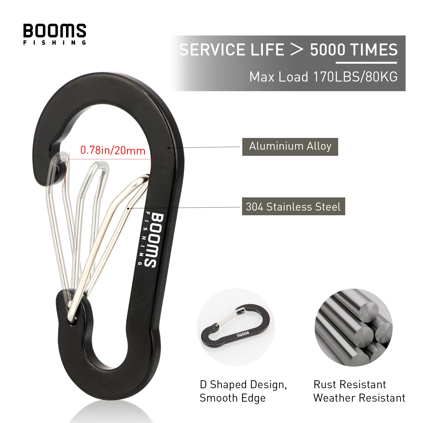 Booms Fishing CC5 Mosquetón pesca multiusos aluminio - Accesorios - imagen 3