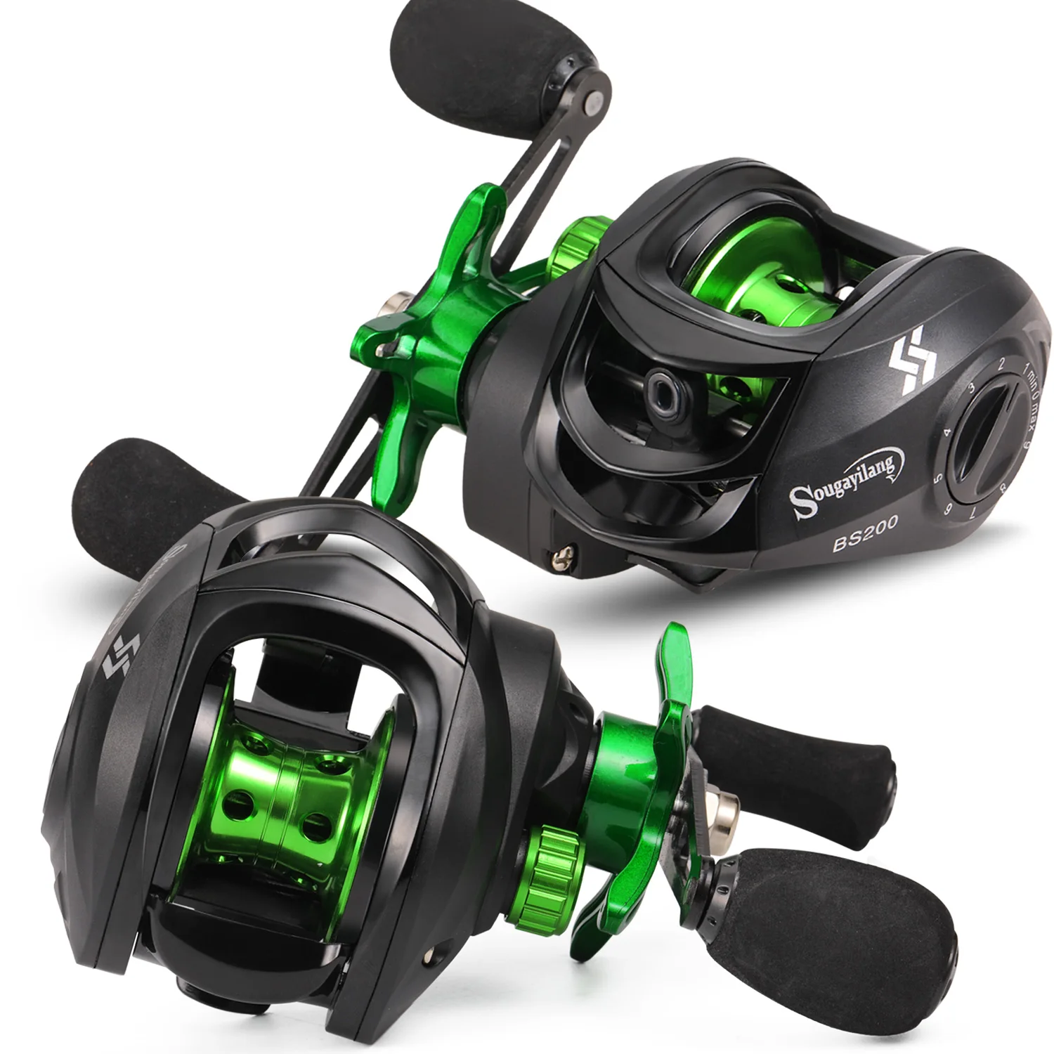 Carrete de pesca baitcasting Sougayilang vista frontal