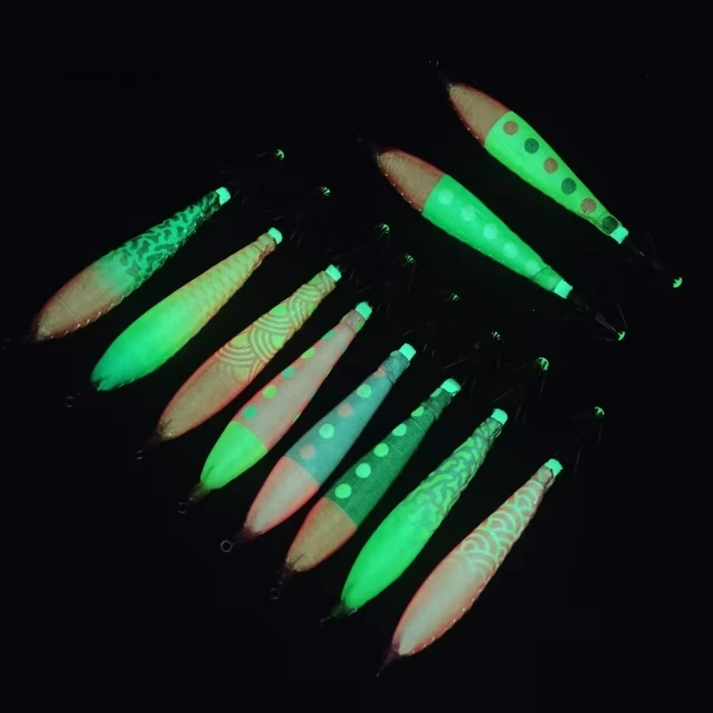 Señuelo egi luminoso arcoíris de madera para calamar y pulpo - imagen 4
