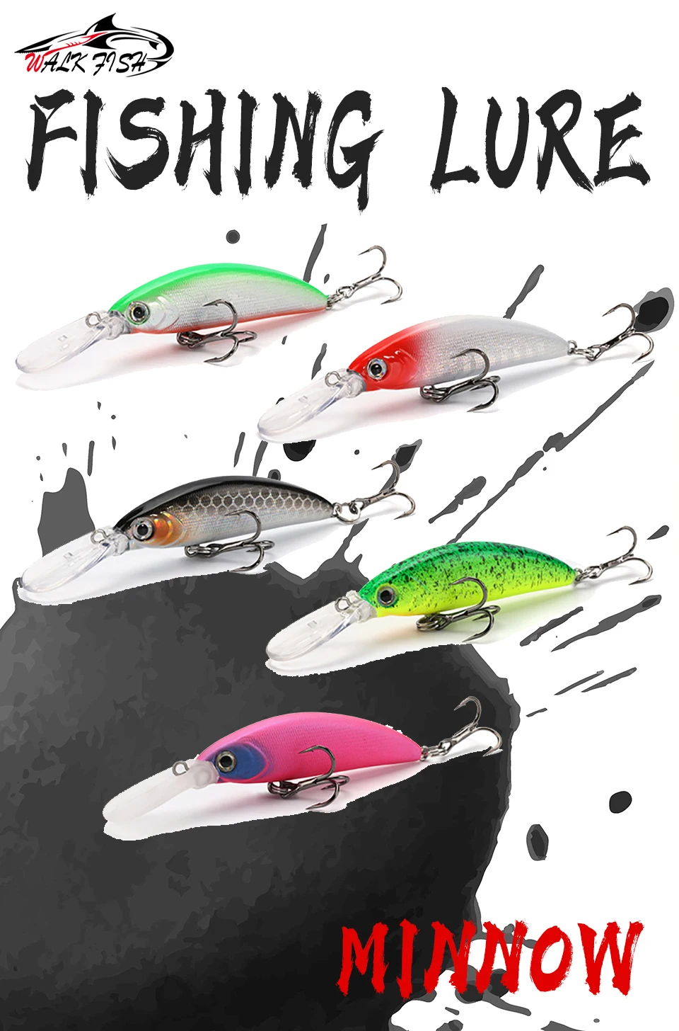 Señuelo minnow Walk Fish tamaño real