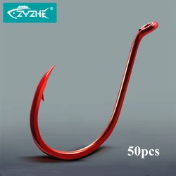 Anzuelos circulares BKK afilados ZYZHE acero carbono - pulpo rojo