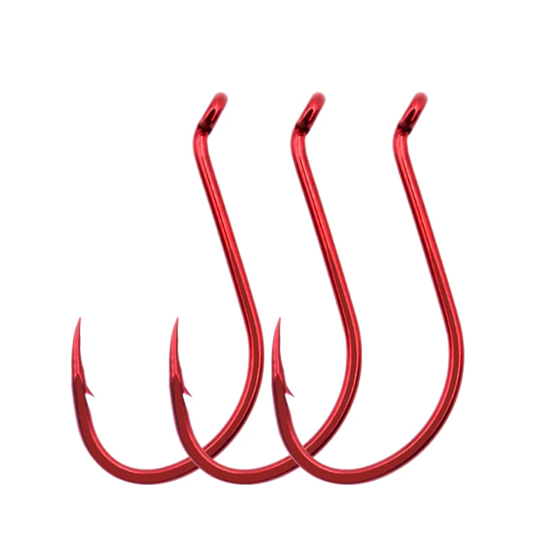 Anzuelos circulares BKK afilados ZYZHE acero carbono - pulpo rojo - imagen 3