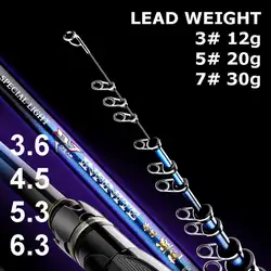 Caña de pesca en roca Geegan ZZ211 – Fibra carbono 46T