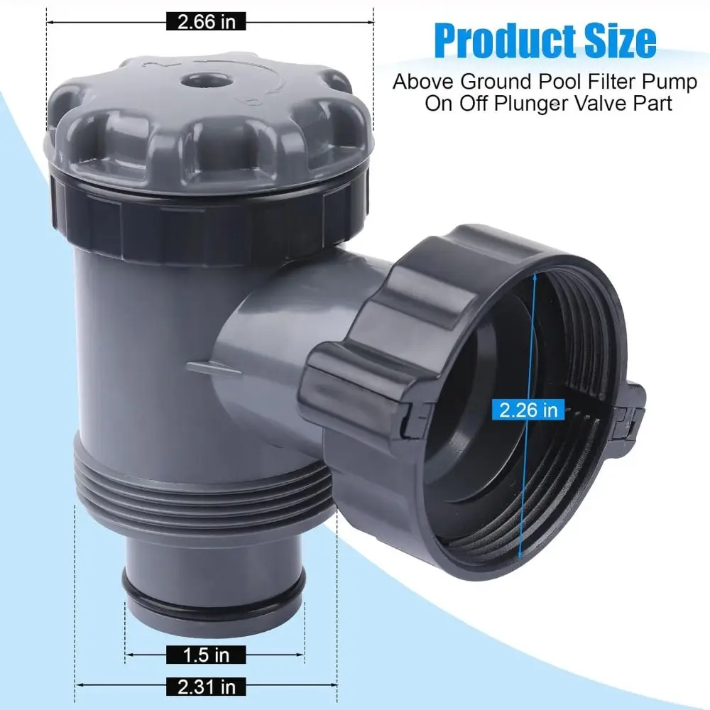 Válvula de émbolo para filtro de piscina gris - imagen 5