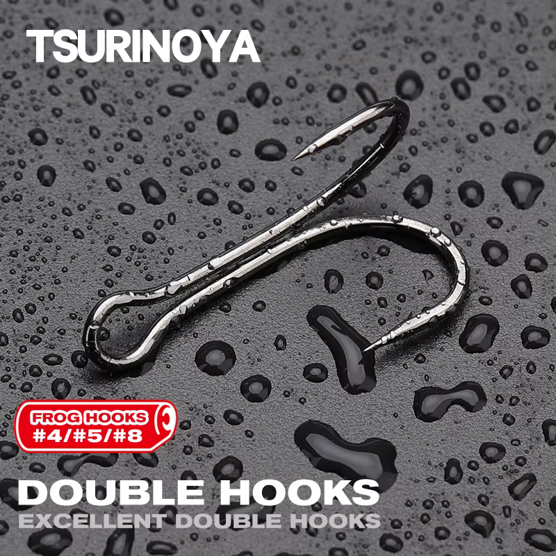 TSURINOYA anzuelos dobles de rana pesca mar acero alto carbono