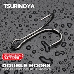 TSURINOYA anzuelos dobles de rana pesca mar acero alto carbono
